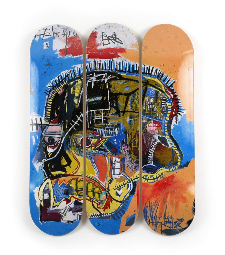 Jean-Michel-Basquiat-Skateboards jean-michel-basquiat-skateboards | Skull Triptych - Jean-Michel Basquiat The Skateroom