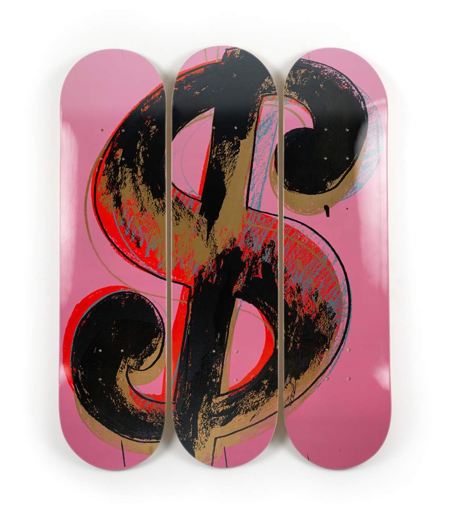 Andy-Warhol-Skateboards andy-warhol-skateboards | Dollar Sign Pink Triptych - Andy Warhol X The Skateroom