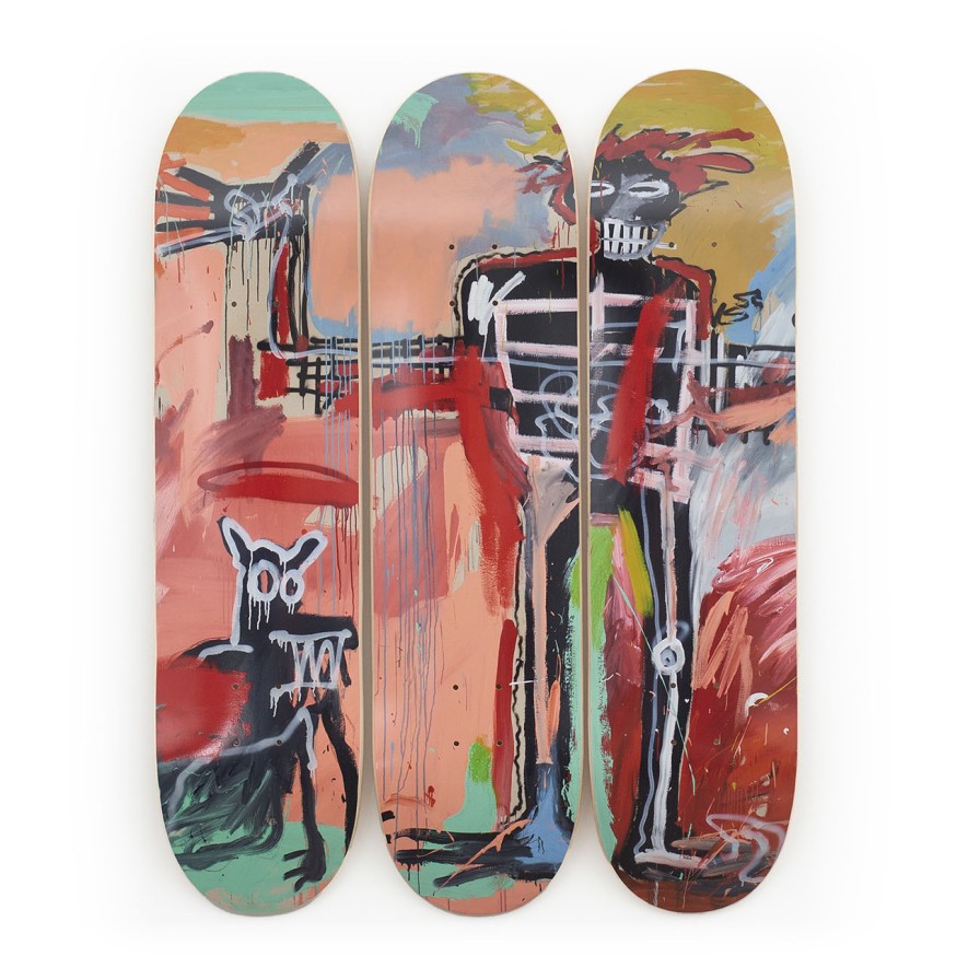 Jean-Michel-Basquiat-Skateboards jean-michel-basquiat-skateboards | Boy And Dog In A Johnnypump, 1982 - Jean Michel Basquiat The Skateroom