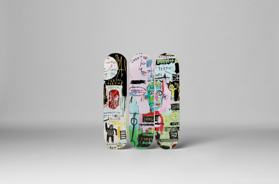 Jean-Michel-Basquiat-Skateboards jean-michel-basquiat-skateboards | In Italian Triptych - Jean-Michel Basquiat The Skateroom