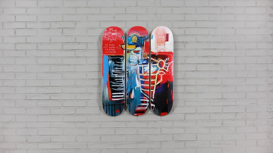 Jean-Michel-Basquiat-Skateboards jean-michel-basquiat-skateboards | La Hara, 1981 Triptych - Jean-Michel Basquiat The Skateroom