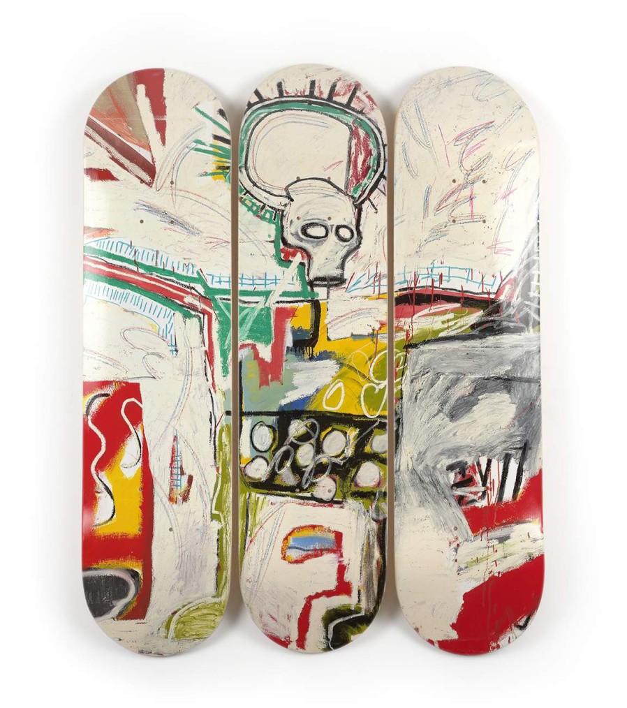 Jean-Michel-Basquiat-Skateboards jean-michel-basquiat-skateboards | Untitled (Rotterdam), 1982 Triptych - Jean-Michel Basquiat The Skateroom