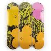 Andy-Warhol-Skateboards andy-warhol-skateboards | Flowers - Lime/Orange Triptych After Andy Warhol The Skateroom