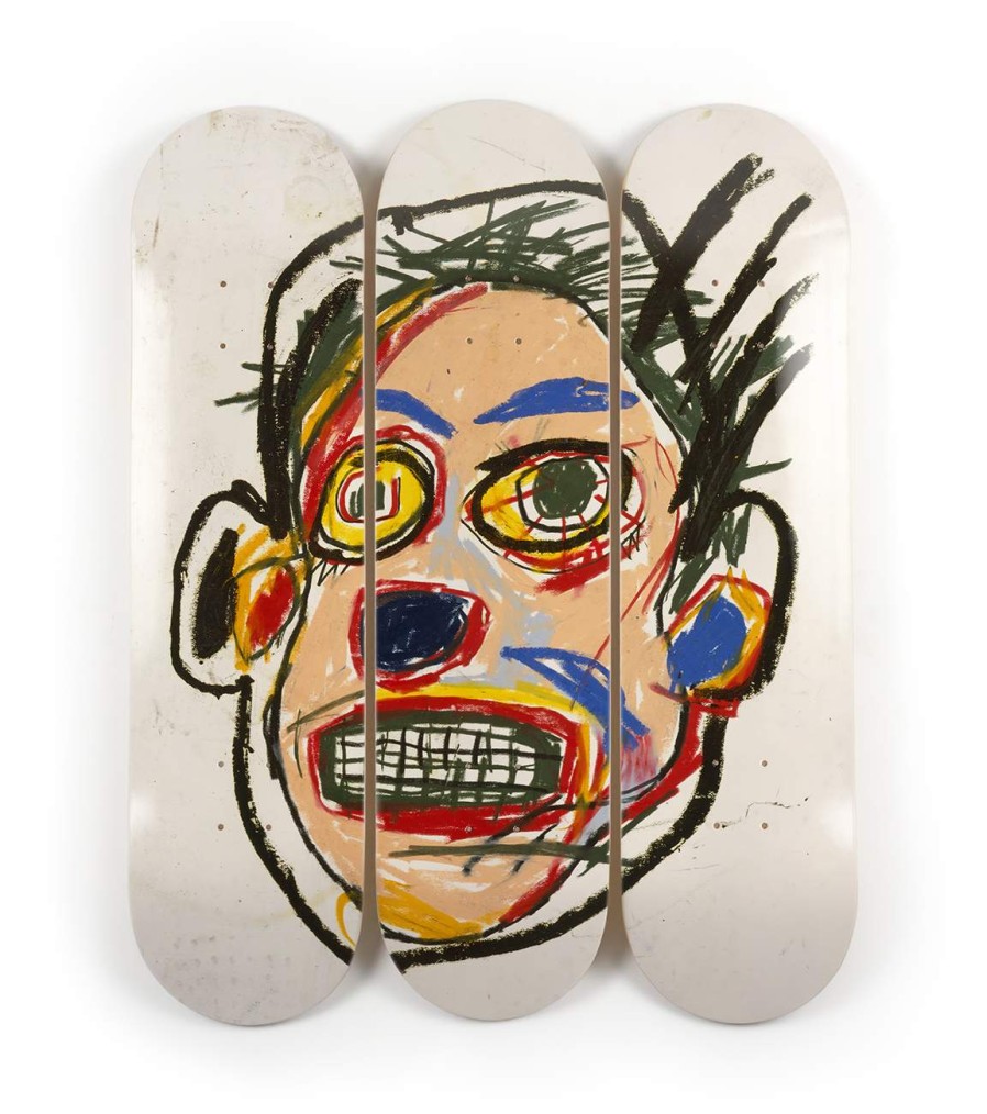 Jean-Michel-Basquiat-Skateboards jean-michel-basquiat-skateboards | Untitled (Face), 1982 Triptych - Jean-Michel Basquiat The Skateroom