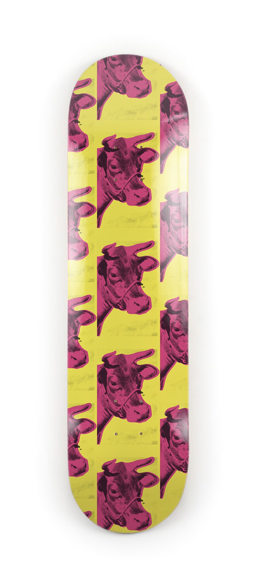 Andy-Warhol-Skateboards andy-warhol-skateboards | Cow (Pink & Yellow) Skateboard - Andy Warhol X The Skateroom