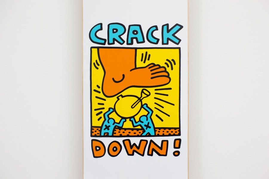 Keith-Haring-Skateboards keith-haring-skateboards | Keith Haring - Crack Down Art Wall X The Skateroom